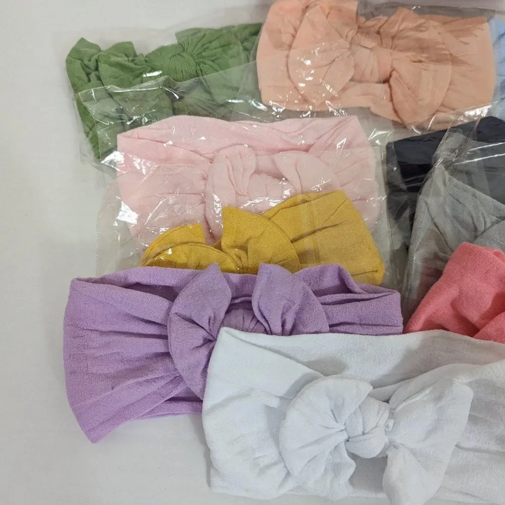 Infant Baby Girl Headbands Lot of 13 Bright Colors Floral Nylon Stretchy